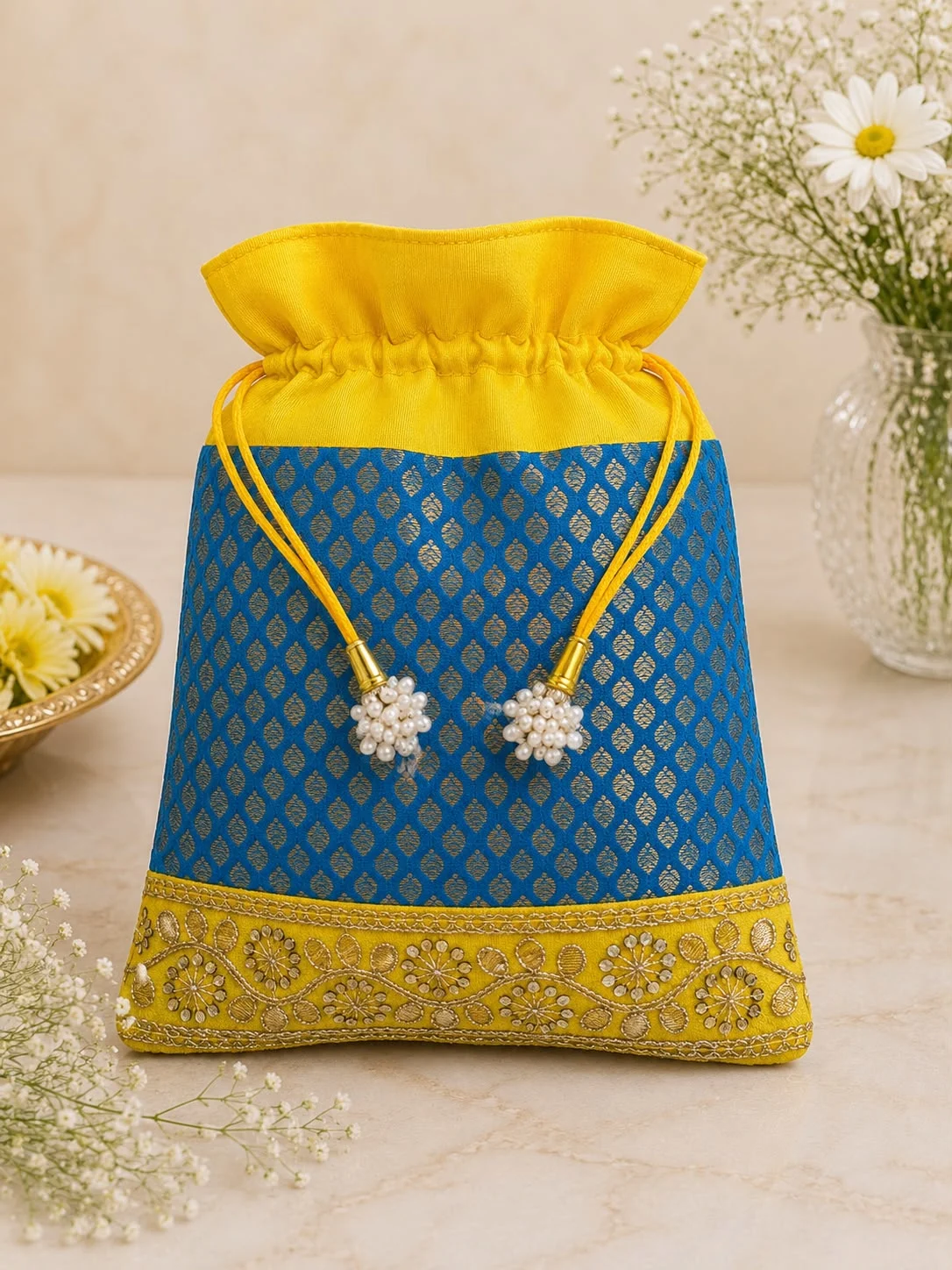 Colourful Brocade Potlis (Pack of 10)